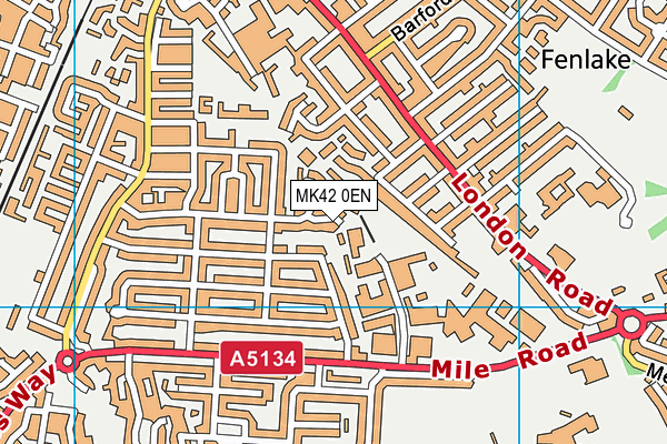 MK42 0EN map - OS VectorMap District (Ordnance Survey)