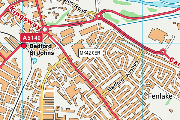 MK42 0ER map - OS VectorMap District (Ordnance Survey)