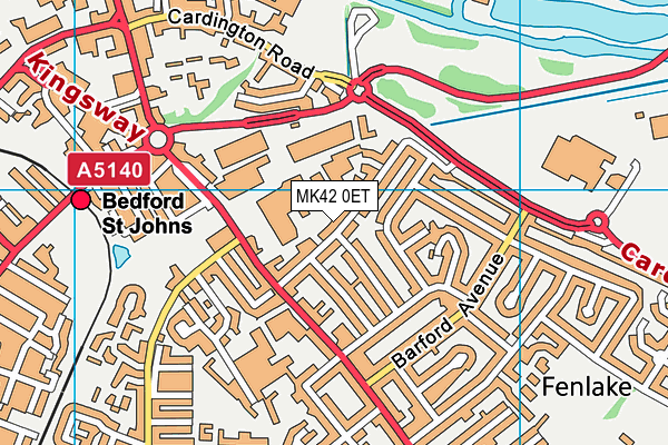 MK42 0ET map - OS VectorMap District (Ordnance Survey)