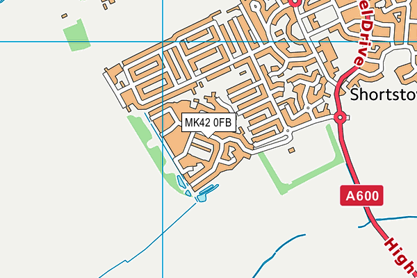 MK42 0FB map - OS VectorMap District (Ordnance Survey)