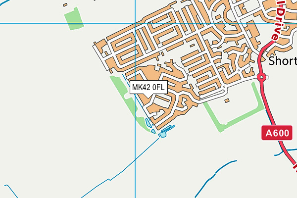 MK42 0FL map - OS VectorMap District (Ordnance Survey)