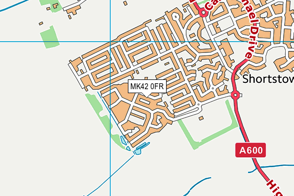 MK42 0FR map - OS VectorMap District (Ordnance Survey)