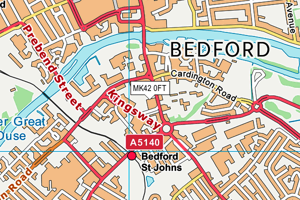 MK42 0FT map - OS VectorMap District (Ordnance Survey)