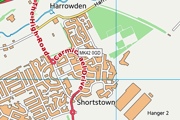 MK42 0GD map - OS VectorMap District (Ordnance Survey)