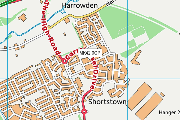 MK42 0GP map - OS VectorMap District (Ordnance Survey)