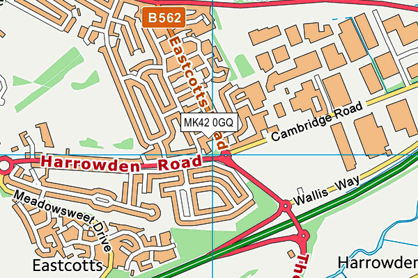 MK42 0GQ map - OS VectorMap District (Ordnance Survey)