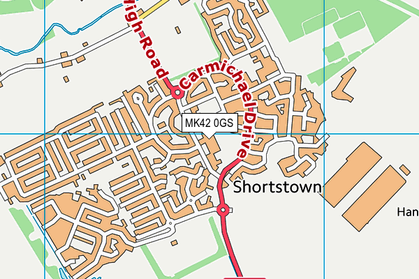 Shortstown Primary School map (MK42 0GS) - OS VectorMap District (Ordnance Survey)