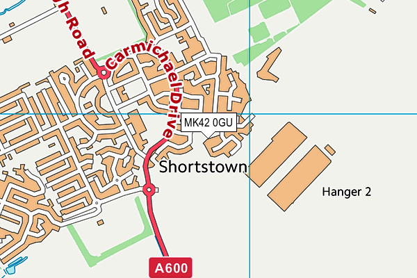 MK42 0GU map - OS VectorMap District (Ordnance Survey)