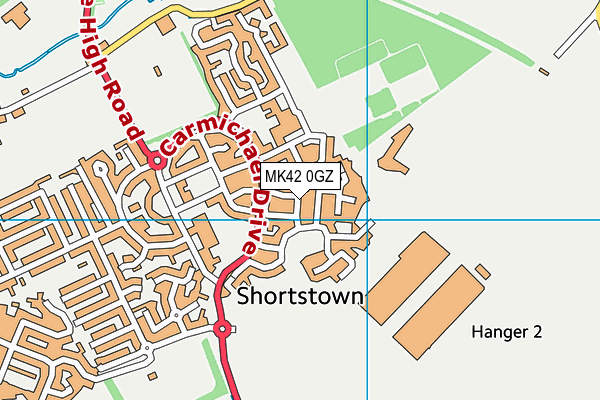 MK42 0GZ map - OS VectorMap District (Ordnance Survey)