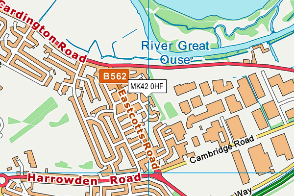 MK42 0HF map - OS VectorMap District (Ordnance Survey)