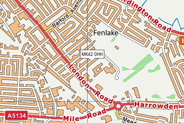 King's Oak Primary School map (MK42 0HH) - OS VectorMap District (Ordnance Survey)