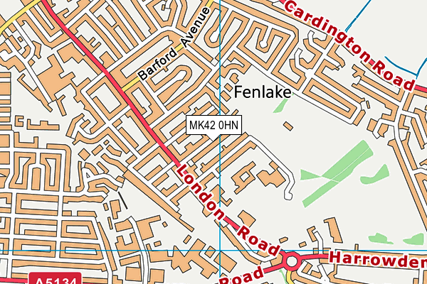 MK42 0HN map - OS VectorMap District (Ordnance Survey)