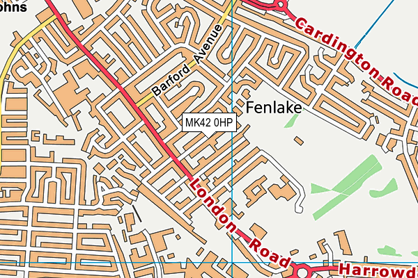 MK42 0HP map - OS VectorMap District (Ordnance Survey)