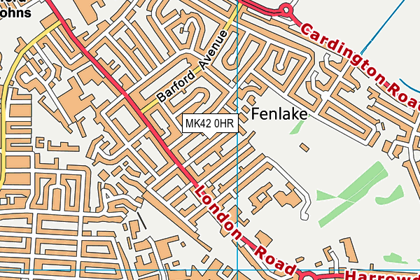 MK42 0HR map - OS VectorMap District (Ordnance Survey)