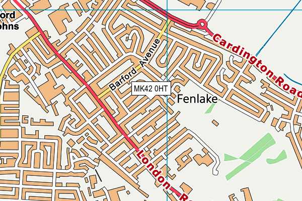 MK42 0HT map - OS VectorMap District (Ordnance Survey)