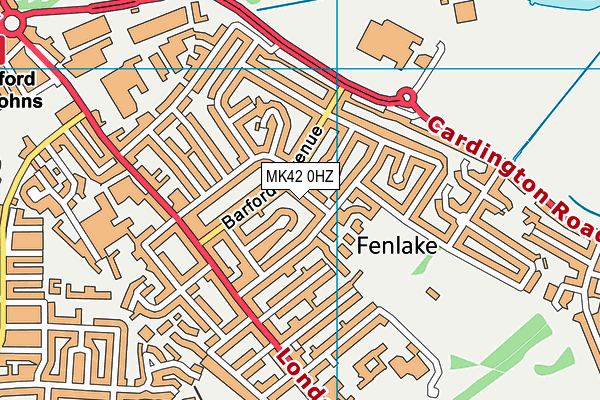 MK42 0HZ map - OS VectorMap District (Ordnance Survey)