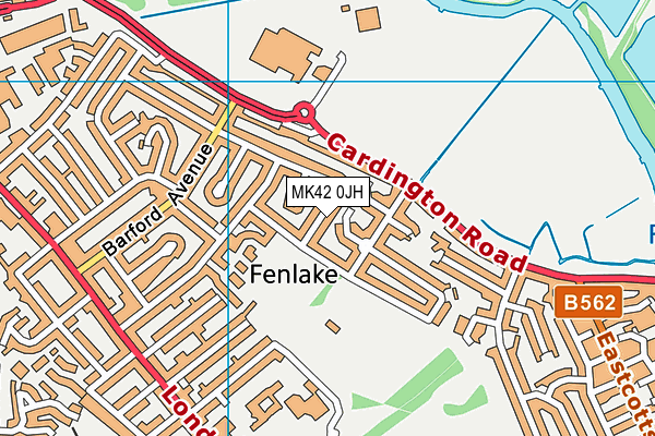 MK42 0JH map - OS VectorMap District (Ordnance Survey)