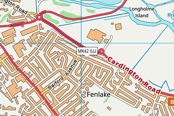 MK42 0JJ map - OS VectorMap District (Ordnance Survey)