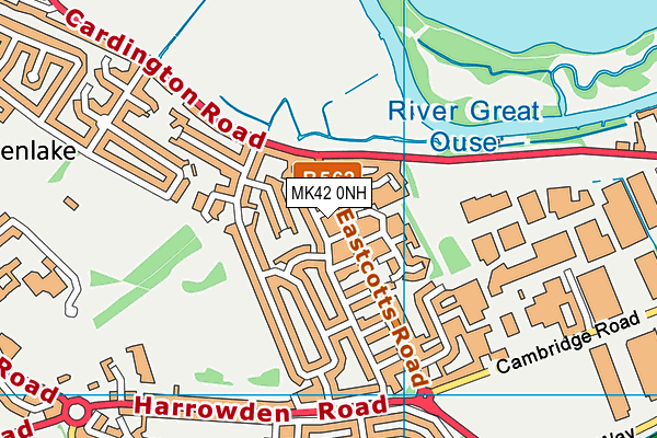 MK42 0NH map - OS VectorMap District (Ordnance Survey)