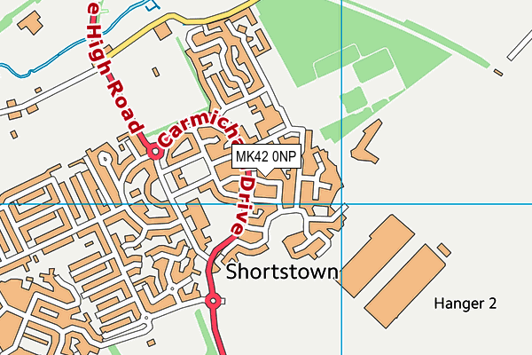 MK42 0NP map - OS VectorMap District (Ordnance Survey)