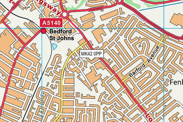 MK42 0PP map - OS VectorMap District (Ordnance Survey)