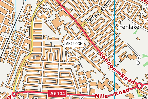 MK42 0QN map - OS VectorMap District (Ordnance Survey)