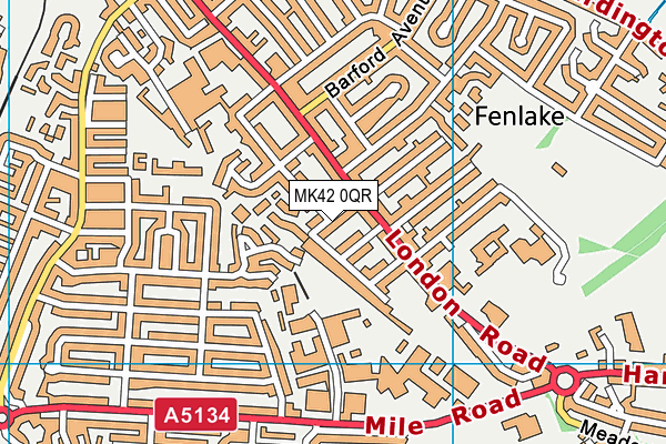 MK42 0QR map - OS VectorMap District (Ordnance Survey)