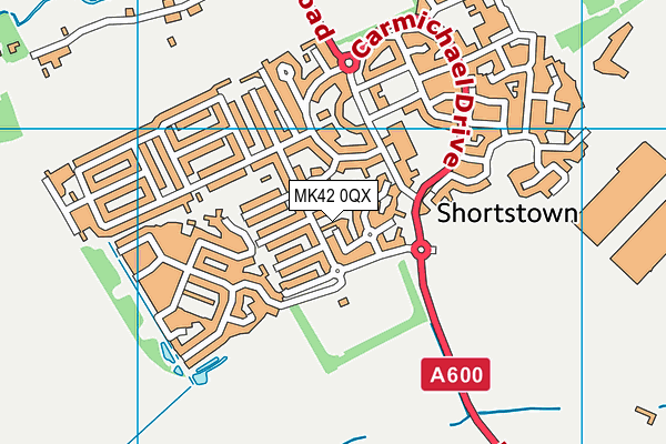 MK42 0QX map - OS VectorMap District (Ordnance Survey)