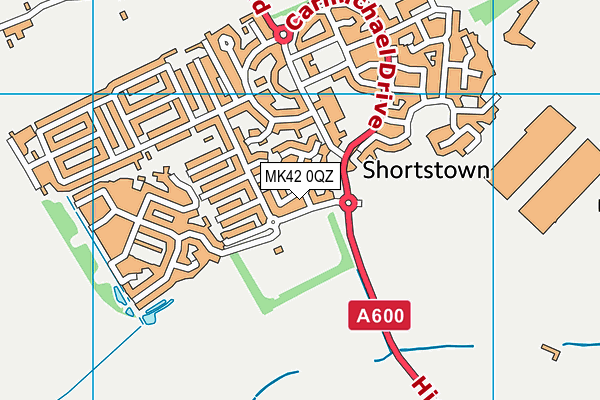 MK42 0QZ map - OS VectorMap District (Ordnance Survey)