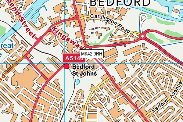 MK42 0RH map - OS VectorMap District (Ordnance Survey)