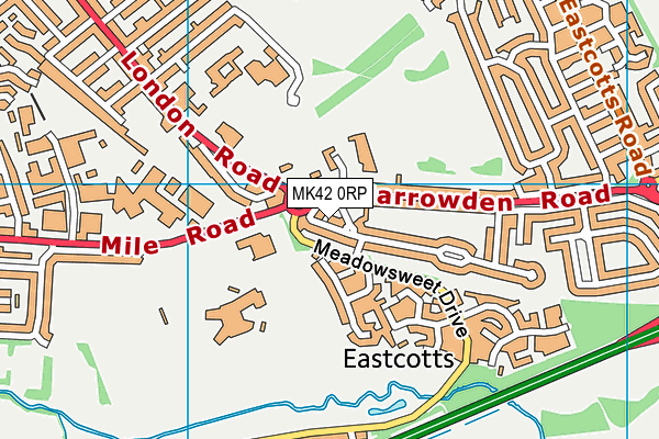 MK42 0RP map - OS VectorMap District (Ordnance Survey)