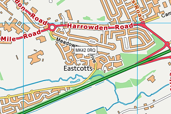 MK42 0RQ map - OS VectorMap District (Ordnance Survey)