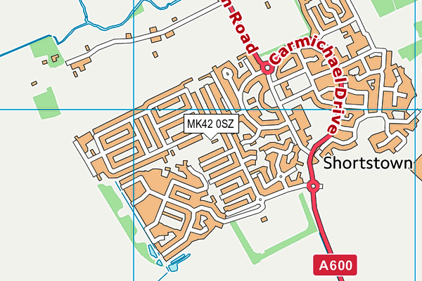 MK42 0SZ map - OS VectorMap District (Ordnance Survey)