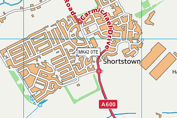 MK42 0TE map - OS VectorMap District (Ordnance Survey)