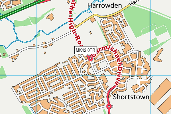 MK42 0TR map - OS VectorMap District (Ordnance Survey)