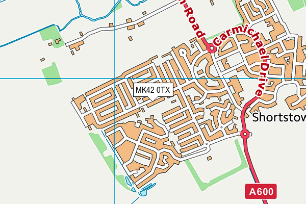 MK42 0TX map - OS VectorMap District (Ordnance Survey)