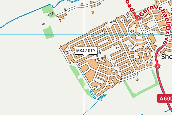 MK42 0TY map - OS VectorMap District (Ordnance Survey)