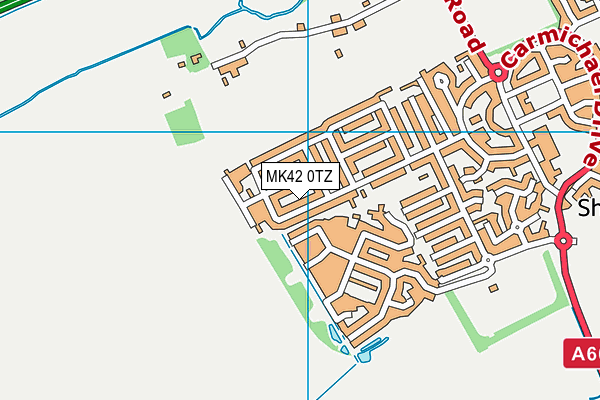 MK42 0TZ map - OS VectorMap District (Ordnance Survey)