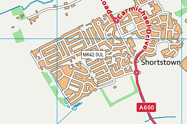 MK42 0UL map - OS VectorMap District (Ordnance Survey)