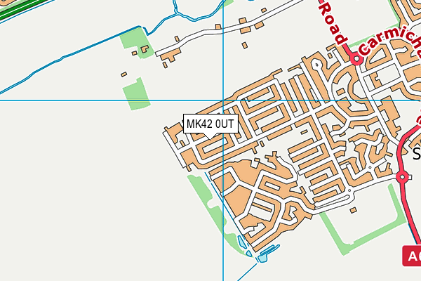 MK42 0UT map - OS VectorMap District (Ordnance Survey)