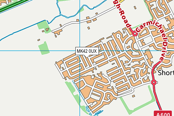 MK42 0UX map - OS VectorMap District (Ordnance Survey)