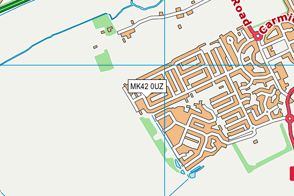 MK42 0UZ map - OS VectorMap District (Ordnance Survey)