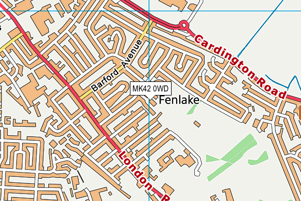 MK42 0WD map - OS VectorMap District (Ordnance Survey)