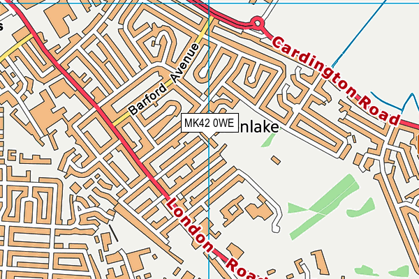 MK42 0WE map - OS VectorMap District (Ordnance Survey)