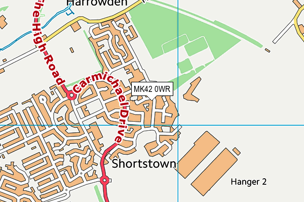 MK42 0WR map - OS VectorMap District (Ordnance Survey)