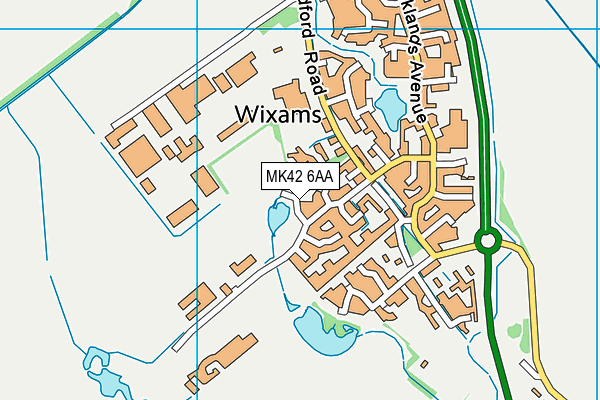 Wanderers Park map (MK42 6AA) - OS VectorMap District (Ordnance Survey)