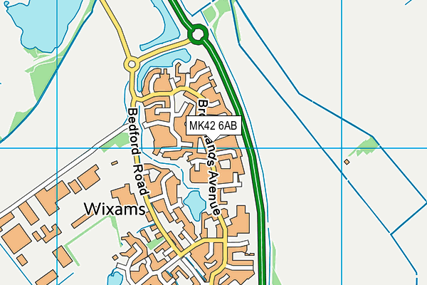 MK42 6AB map - OS VectorMap District (Ordnance Survey)