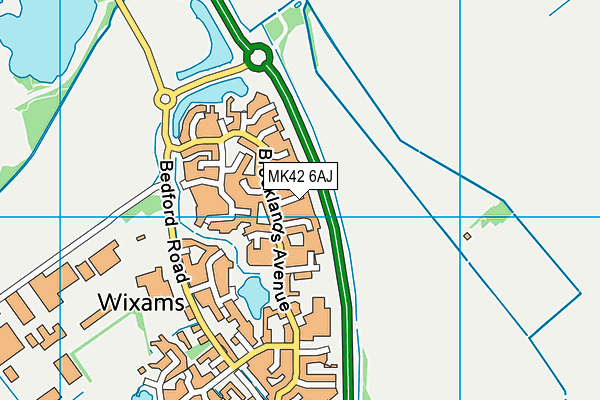 MK42 6AJ map - OS VectorMap District (Ordnance Survey)