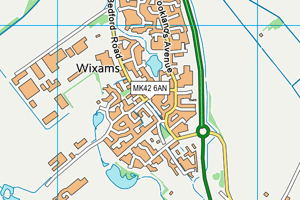 MK42 6AN map - OS VectorMap District (Ordnance Survey)