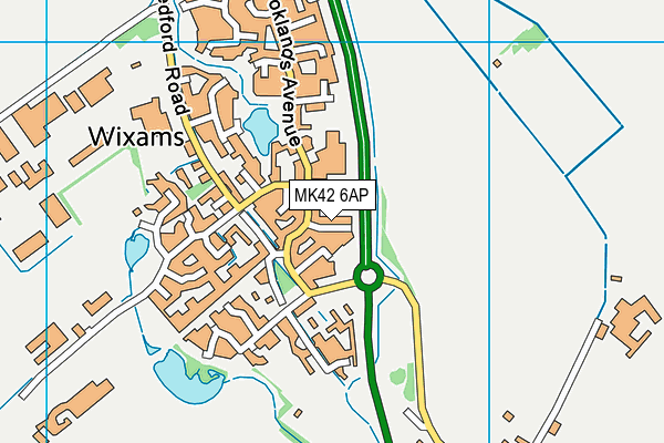 MK42 6AP map - OS VectorMap District (Ordnance Survey)